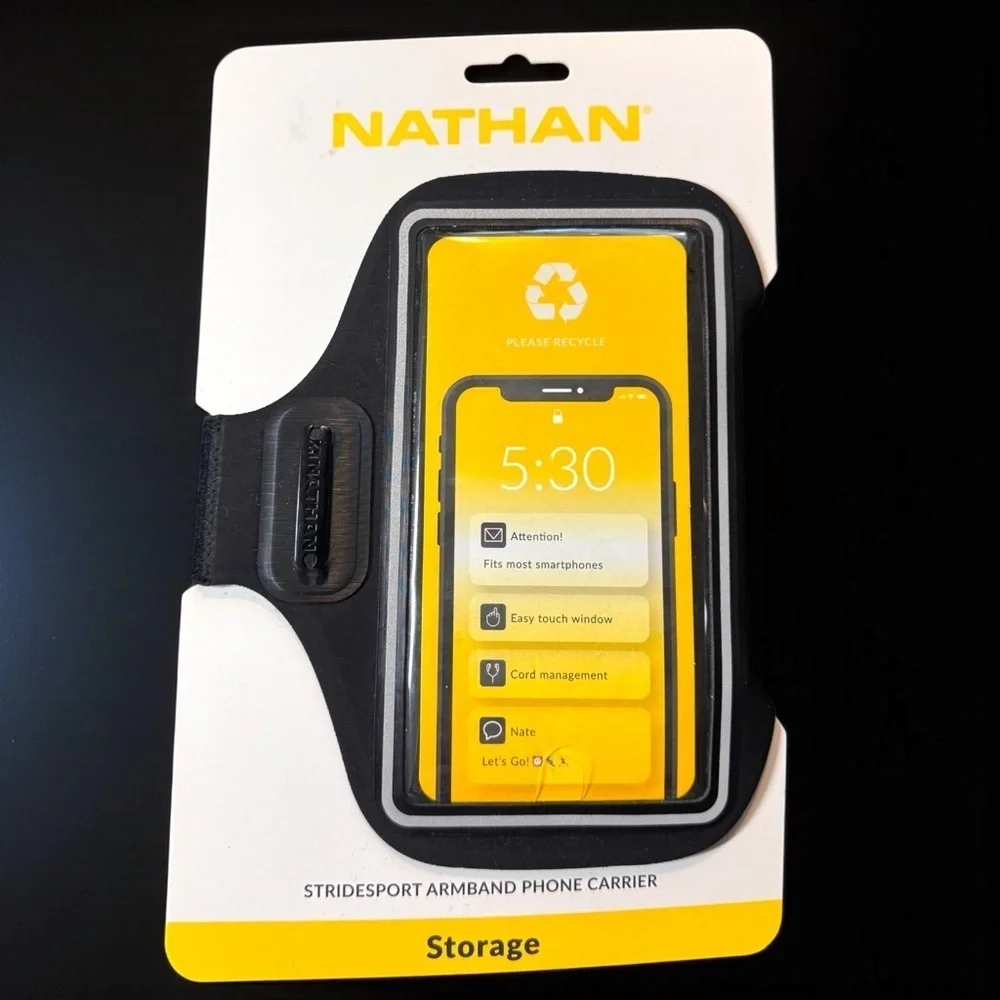 Nathan StrideSport Armband Phone Carrier, Running Phone Holder, Touchscreen, NWT